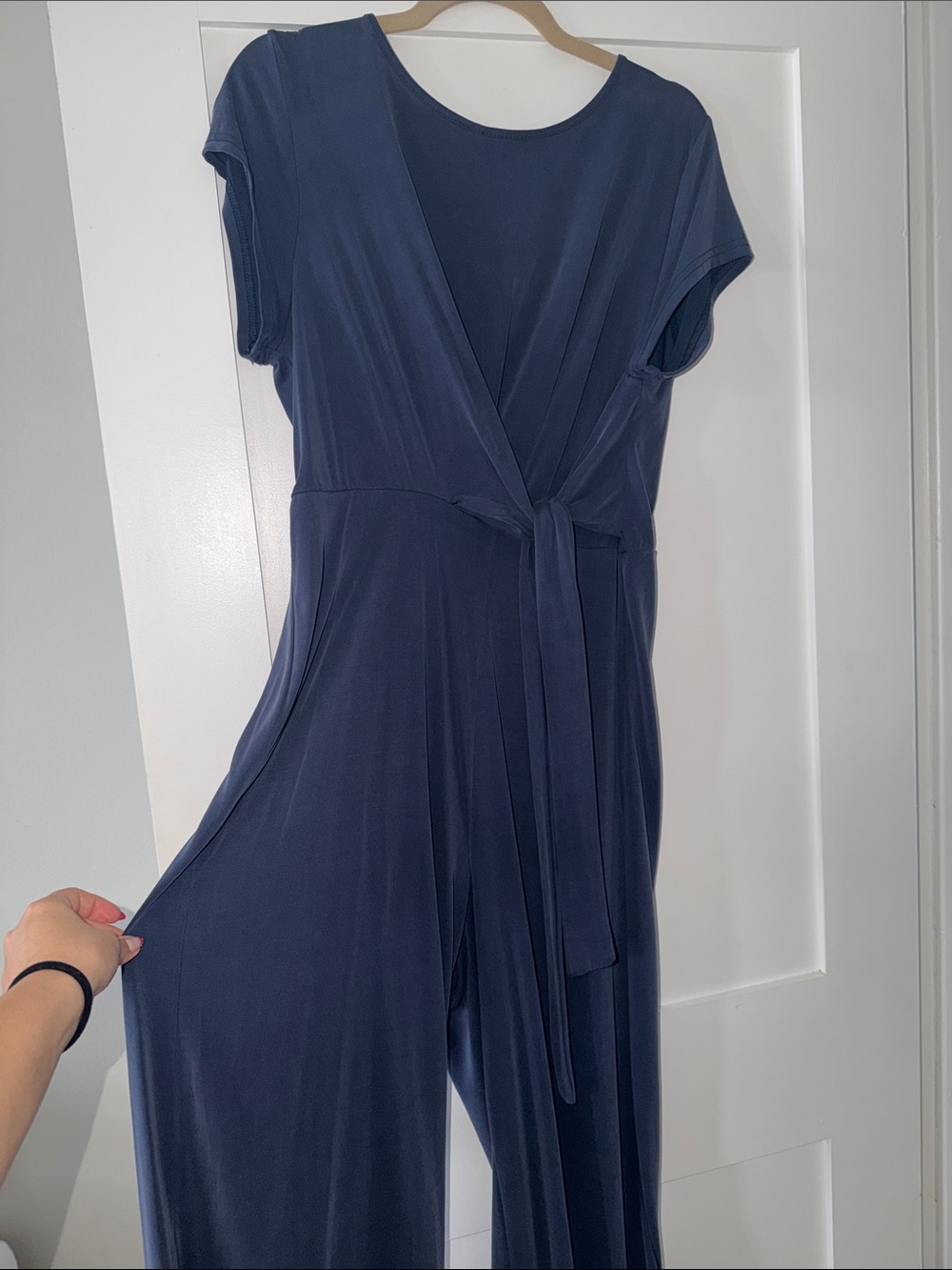 Francesca's Navy Jumpsuit with Tie Waist